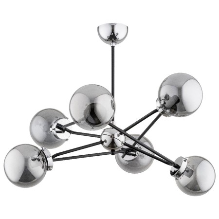 LAMPA SUFITOWA ALFA RESTO CZARNO-CHROMOWANA 6xE14