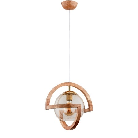 LAMPA WISZĄCA ALFA CABRIO DREWNIANA 1xE27