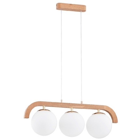 LAMPA WISZĄCA ALFA KRYZA DREWNIANA 3xE14