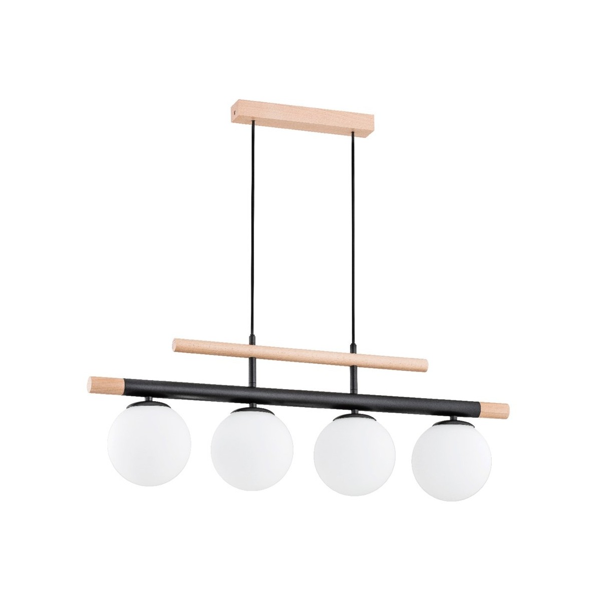 LAMPA WISZĄCA ALFA TRENDY DREWNIANA 4xE14