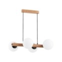 LAMPA WISZĄCA ALFA ARAGON DREWNIANA 4xE14