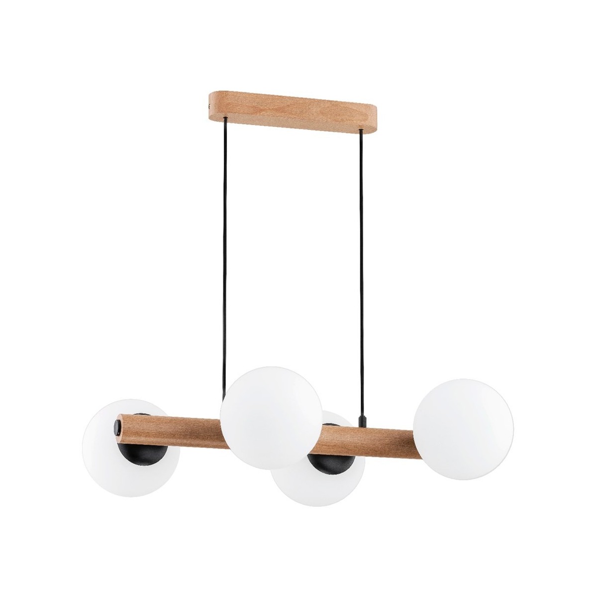 LAMPA WISZĄCA ALFA ARAGON DREWNIANA 4xE14