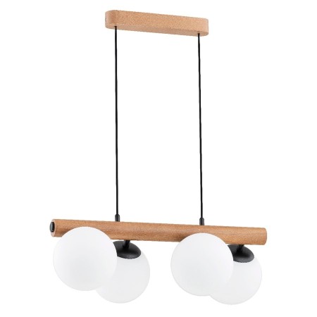 LAMPA WISZĄCA ALFA ARAGON SKOS DREWNIANA 4xE14