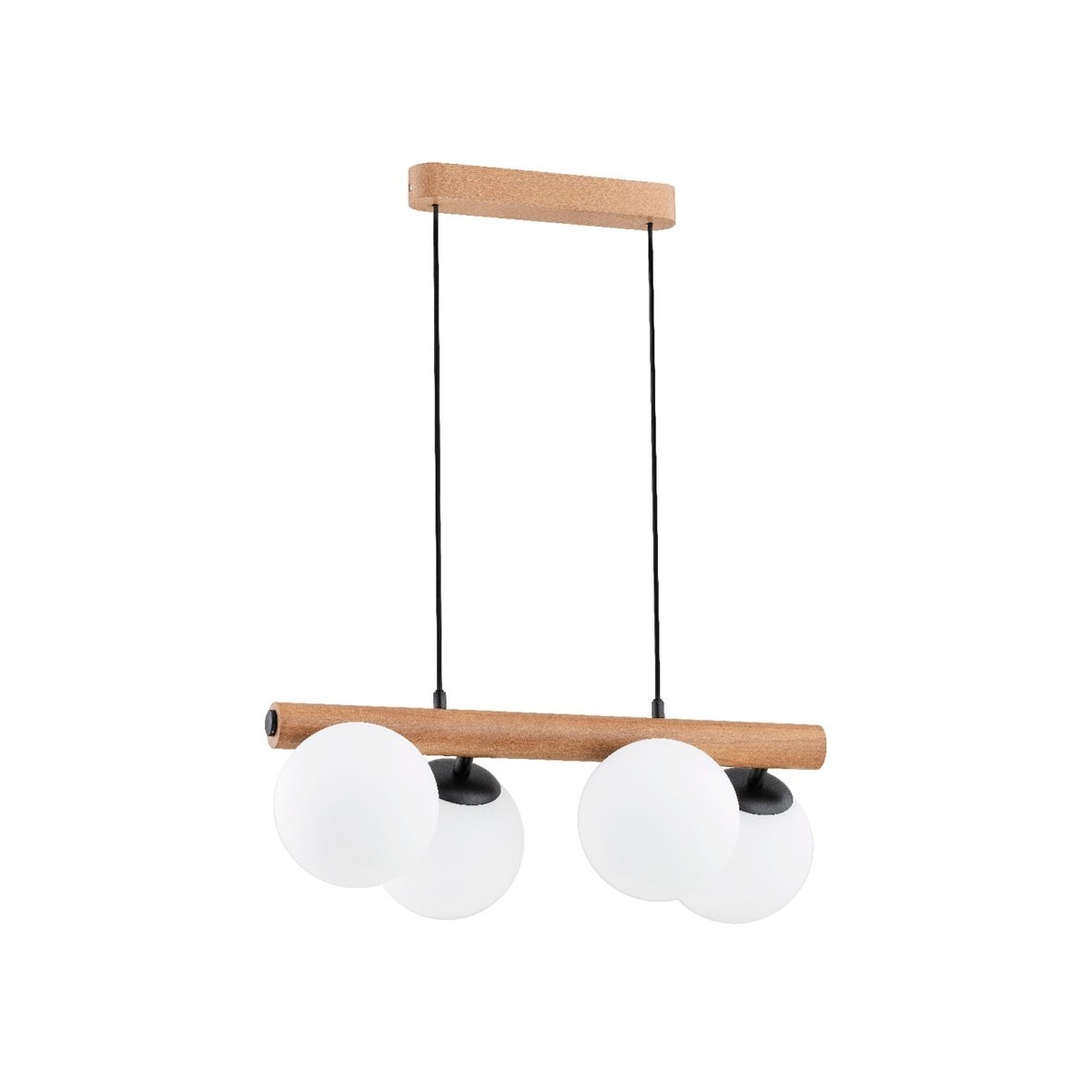 LAMPA WISZĄCA ALFA ARAGON SKOS DREWNIANA 4xE14