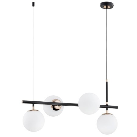 LAMPA WISZĄCA ALFA FIORE CZARNA 4xE14