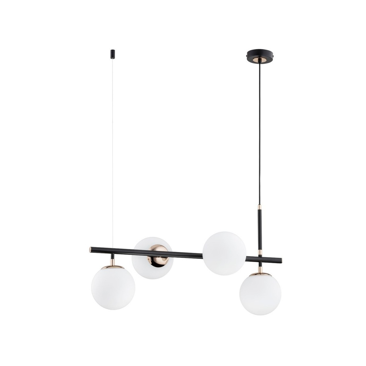 LAMPA WISZĄCA ALFA FIORE CZARNA 4xE14