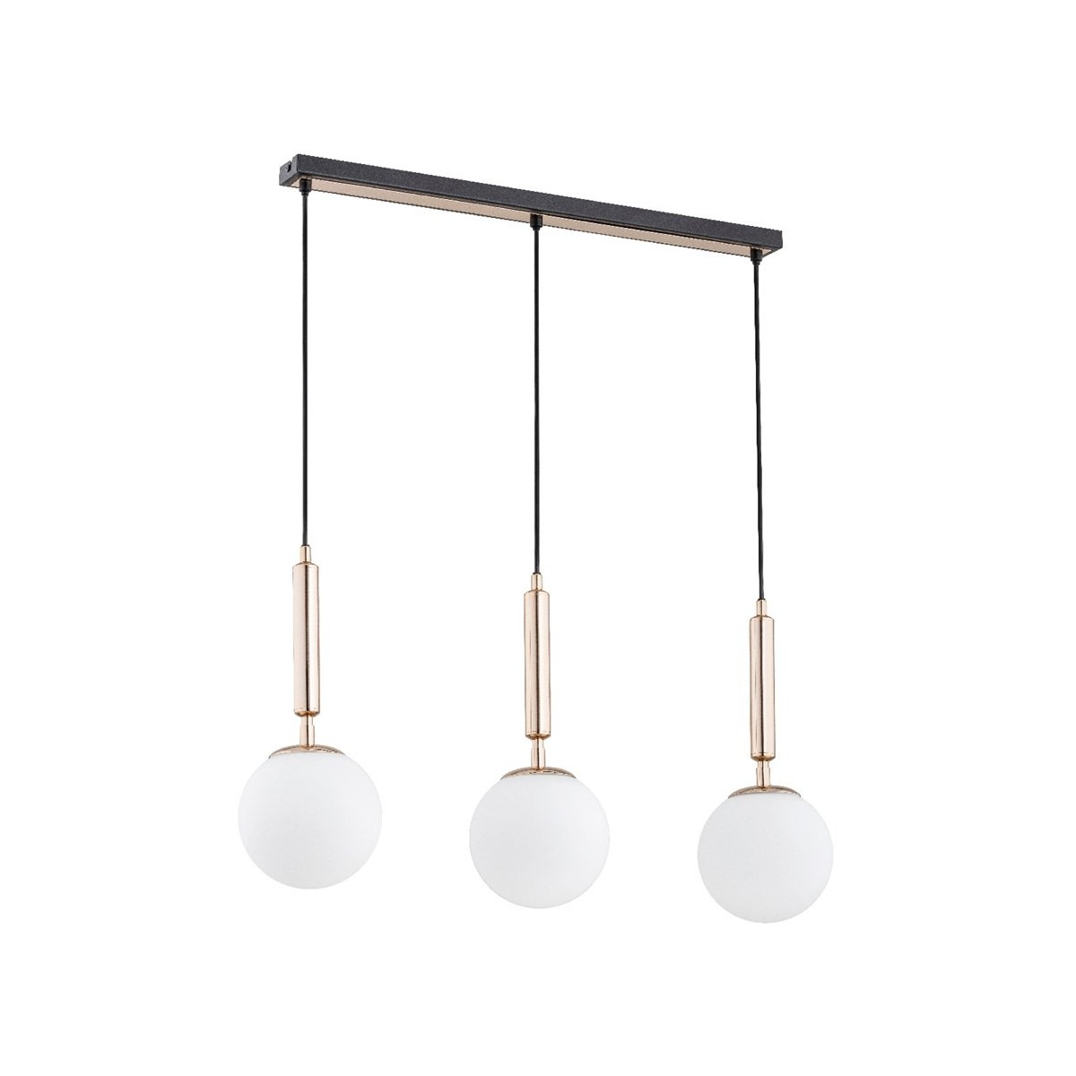 LAMPA WISZĄCA ALFA VOLDA PICOLO CZARNO-ZŁOTA 3xE14