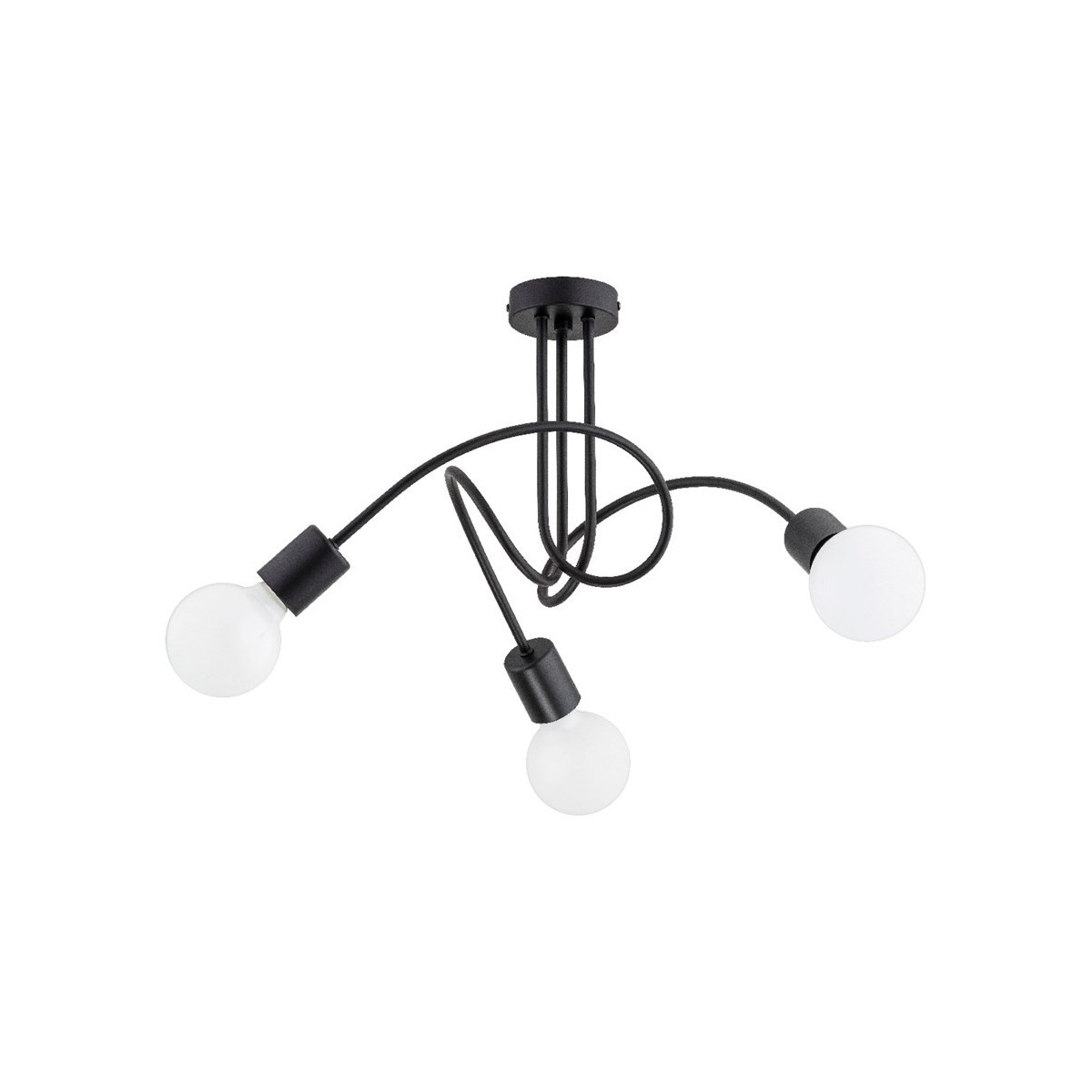 LAMPA SUFITOWA ALFA LUPO CZARNA 3xE27