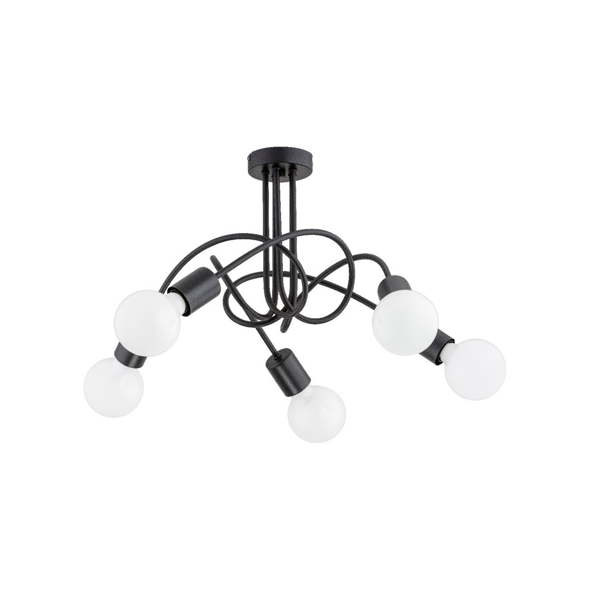 LAMPA SUFITOWA ALFA LUPO CZARNA 5xE27