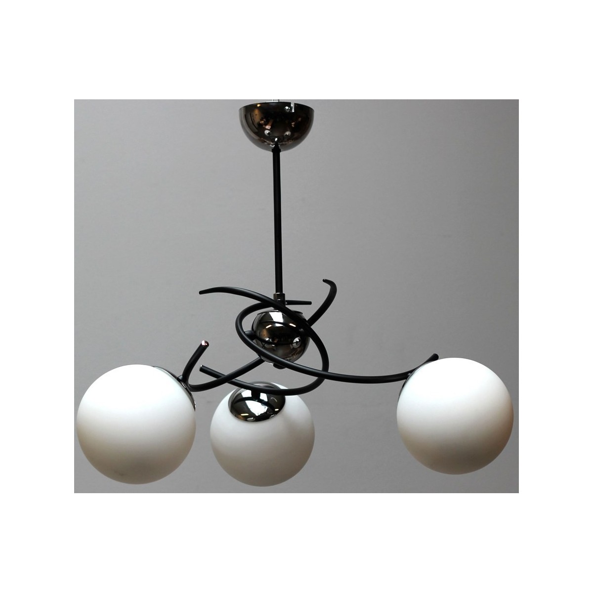 LAMPA SUFITOWA ALFA VIRAL CZARNO-BIAŁA 3xE14