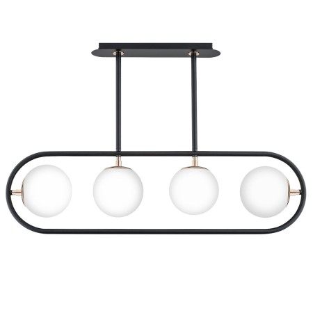 LAMPA SUFITOWA ALFA SARAN CZARNO-BIAŁA 4xE14