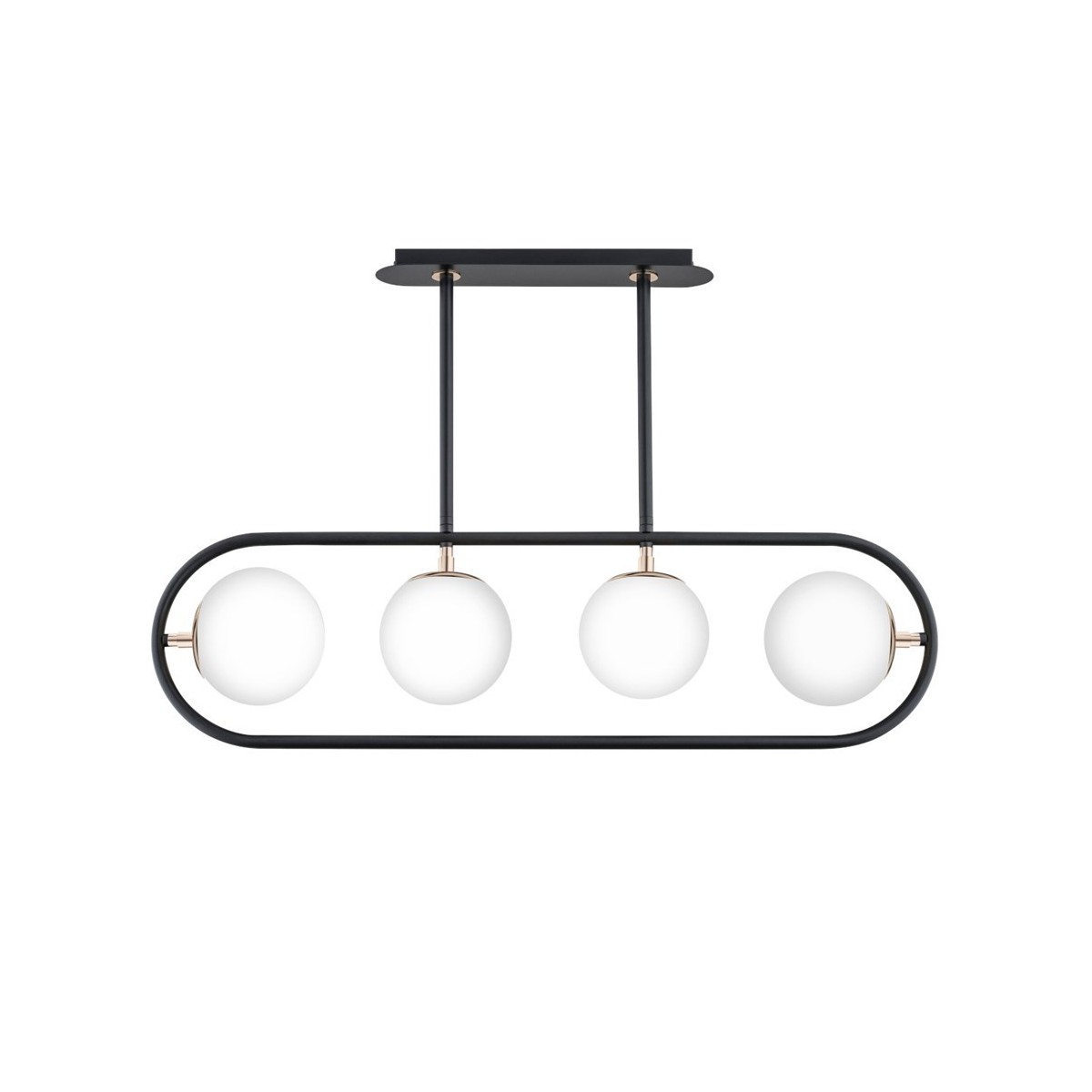 LAMPA SUFITOWA ALFA SARAN CZARNO-BIAŁA 4xE14