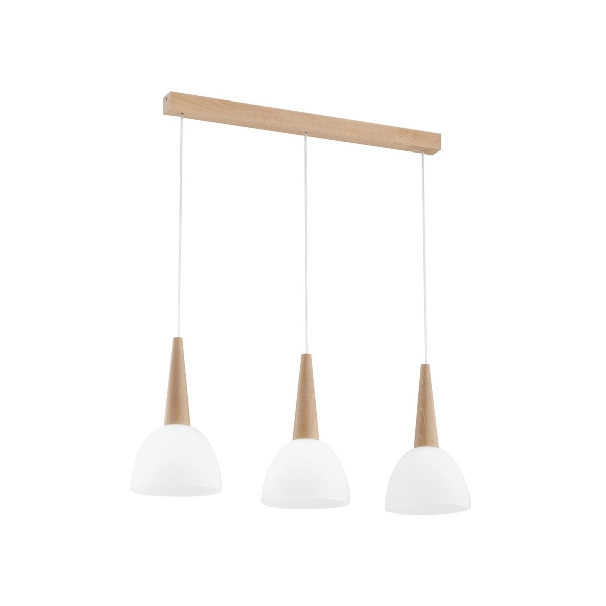 LAMPA WISZĄCA ALFA BERA DREWNIANA 3xE27