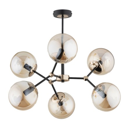 LAMPA SUFITOWA ALFA FOTON MIX CZARNO-ZŁOTA 6xE14