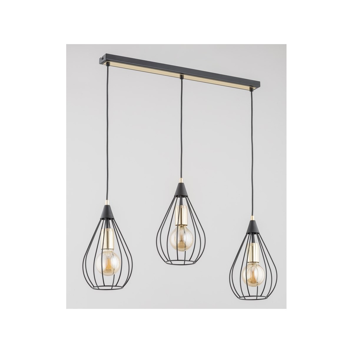 LAMPA WISZĄCA ALFA MANAGOS CZARNA 3xE27