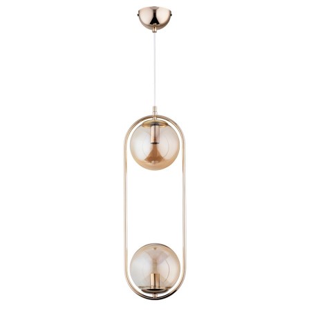 LAMPA WISZĄCA ALFA OWALNA PODWÓJNA ZŁOTA 2xE14