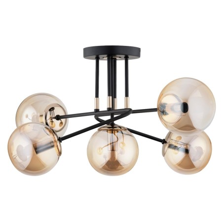 LAMPA SUFITOWA ALFA ESTER CZARNO-ZŁOTA 5xE14