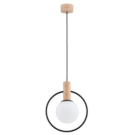 LAMPA WISZĄCA ALFA LABO SZKŁO DREWNO 1xE14