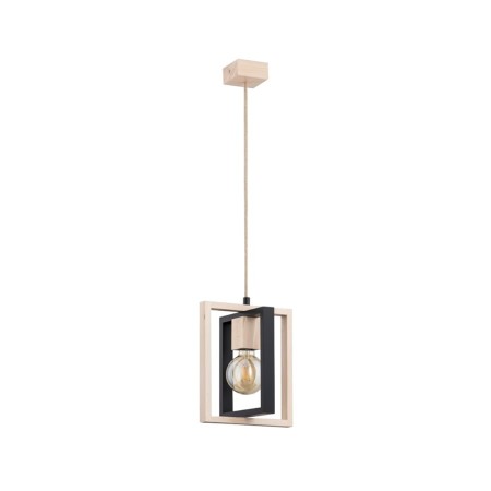 LAMPA WISZĄCA ALFA LUSI DREWNIANA 1xE27