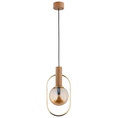 LAMPA WISZĄCA ALFA MUFI DREWNIANA 1xE14