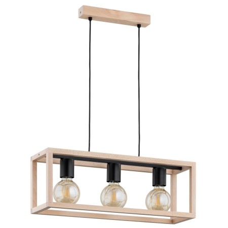 LAMPA WISZĄCA ALFA PAKO DREWNIANA 3xE27