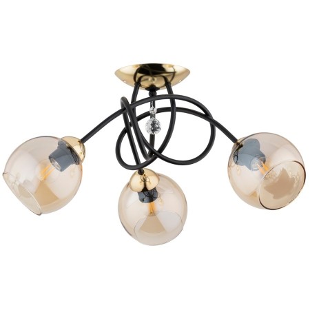 LAMPA SUFITOWA ALFA MODENA CZARNO-ZŁOTA 3xE27