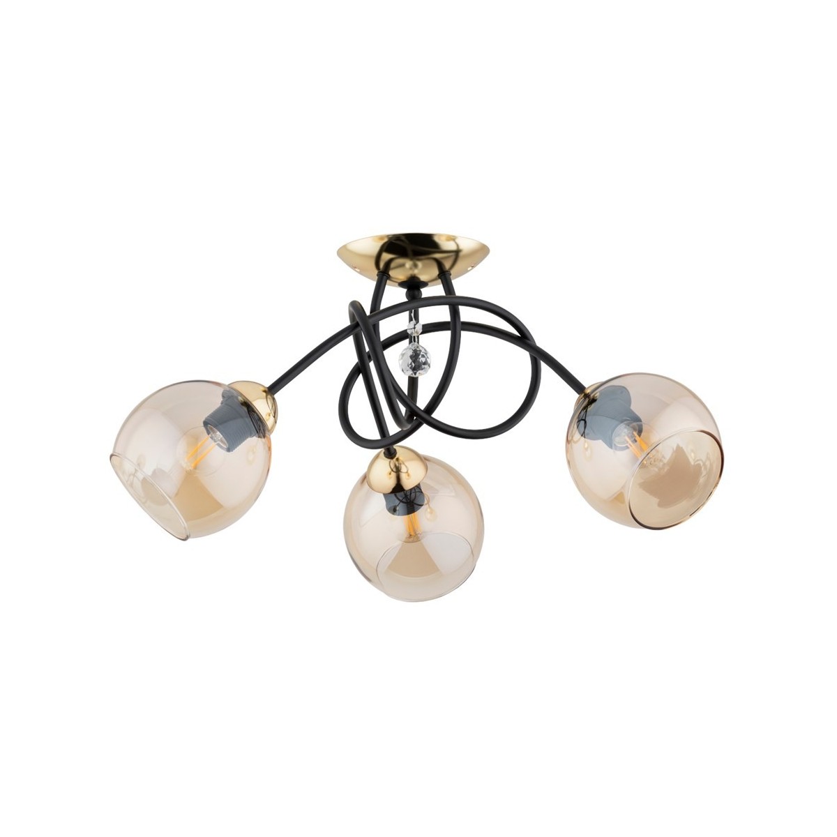 LAMPA SUFITOWA ALFA MODENA CZARNO-ZŁOTA 3xE27