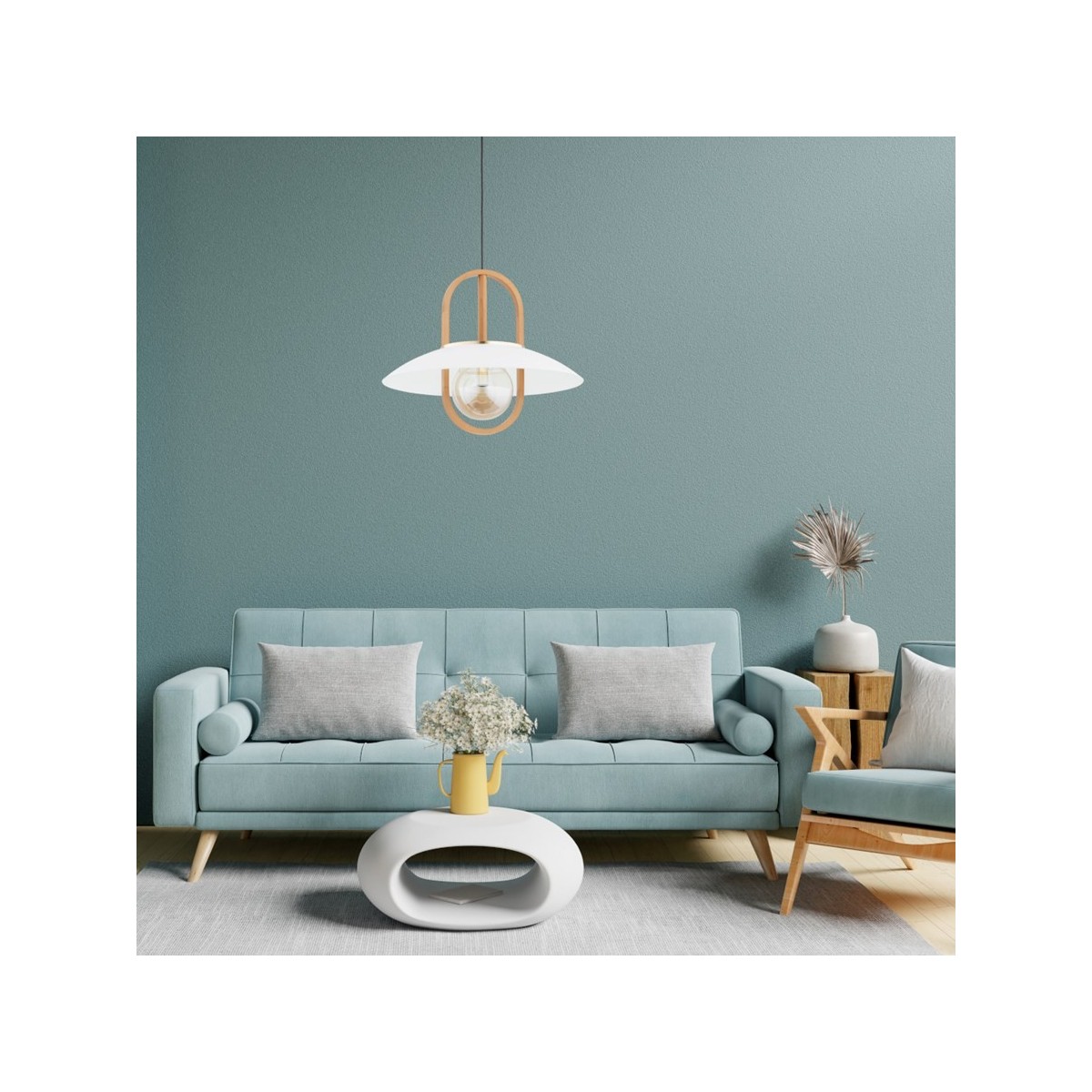 LAMPA WISZĄCA ALFA MARGO DUŻA DREWNIANA 1xE27