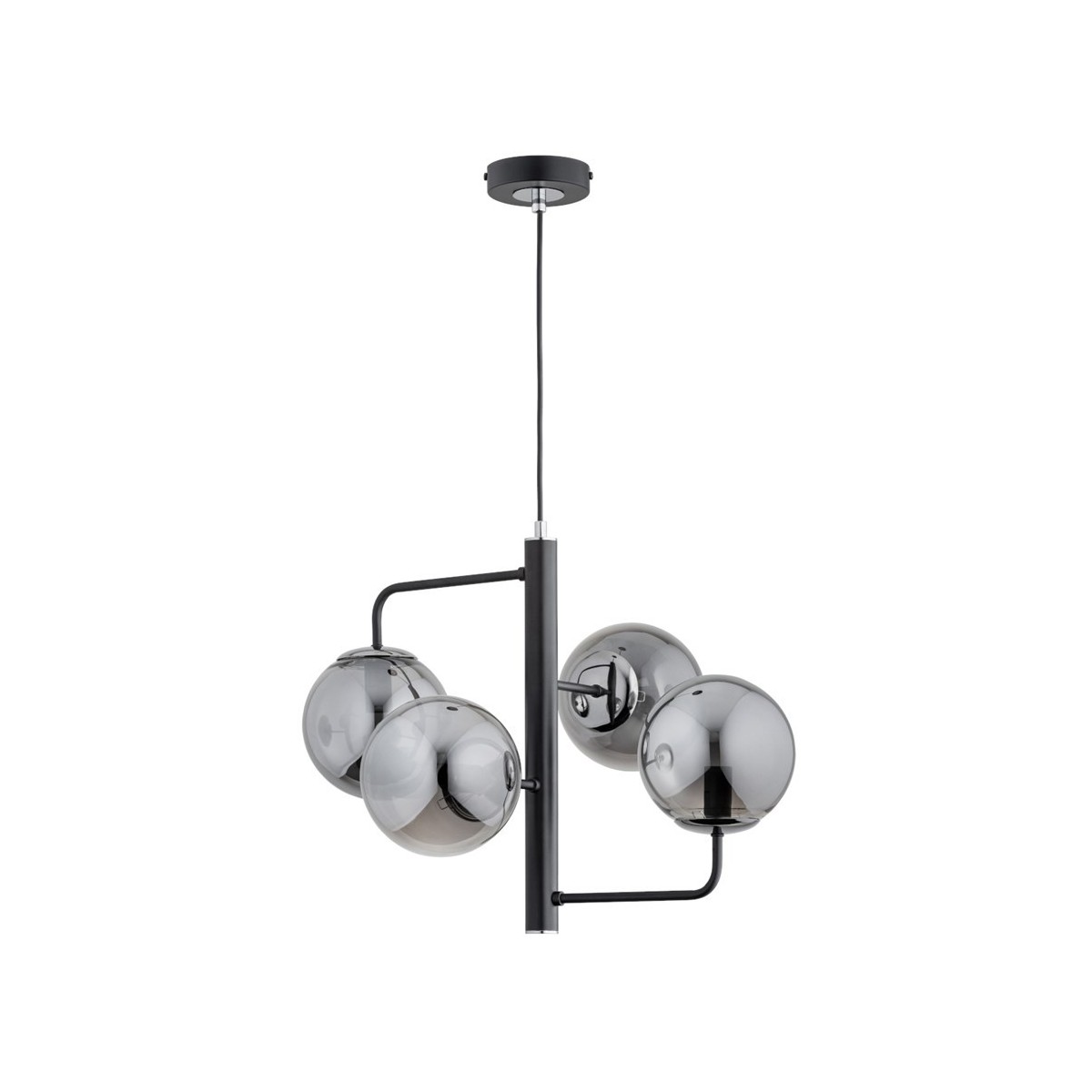 LAMPA WISZĄCA ALFA LAMUR CZARNA 4xE14