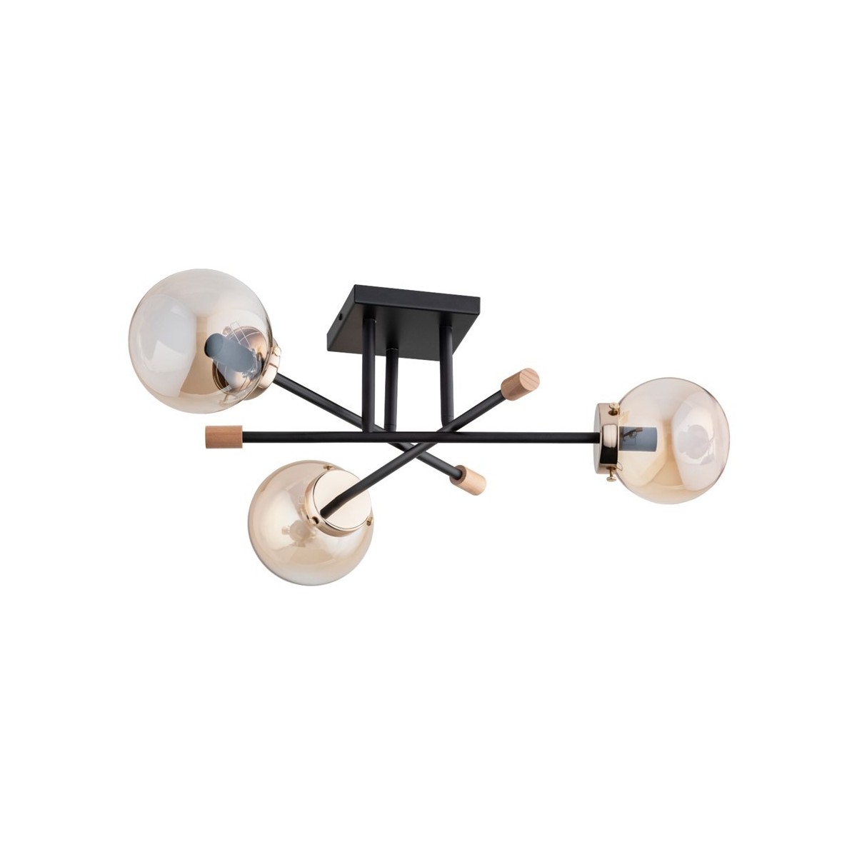 LAMPA SUFITOWA ALFA TRANSFER MAX CZARNA 3xE14