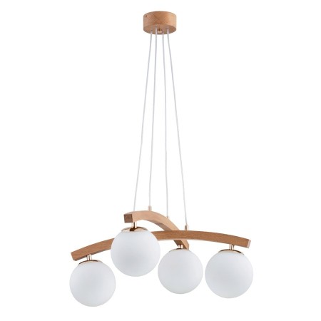 LAMPA WISZĄCA ALFA MIKSER DREWNIANA 4xE14