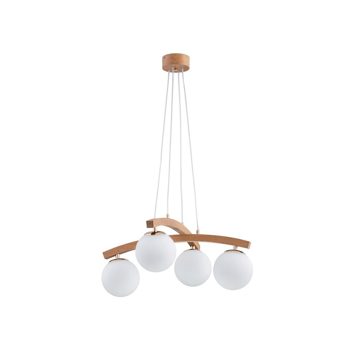 LAMPA WISZĄCA ALFA MIKSER DREWNIANA 4xE14