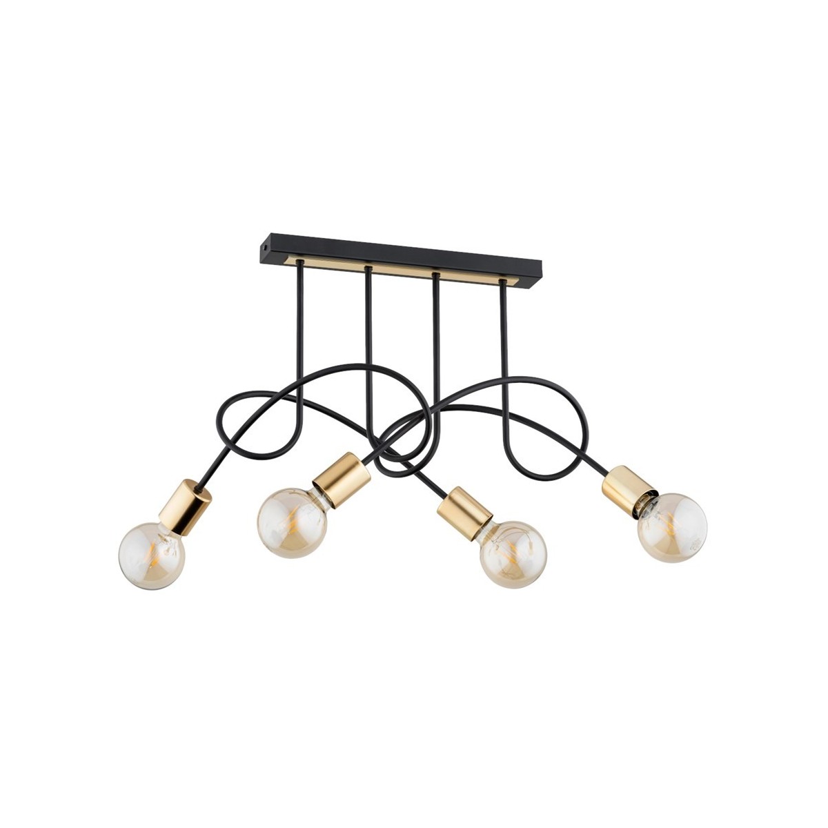 LAMPA SUFITOWA ALFA TANGO CZARNA 4xE27