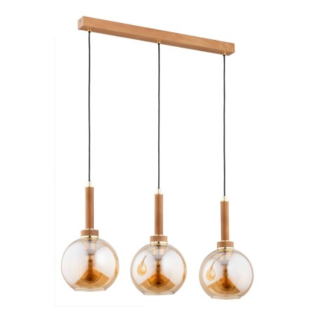 LAMPA WISZĄCA ALFA BALERINA DREWNIANA 3xE27