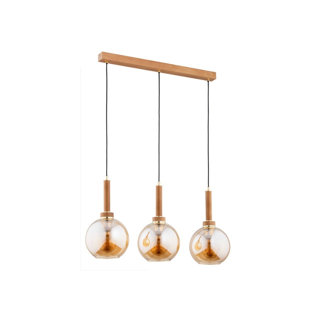 LAMPA WISZĄCA ALFA BALERINA DREWNIANA 3xE27