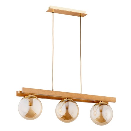 LAMPA WISZĄCA ALFA MEGI DREWNIANA 3xE14