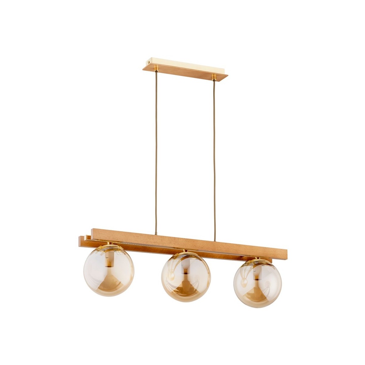 LAMPA WISZĄCA ALFA MEGI DREWNIANA 3xE14