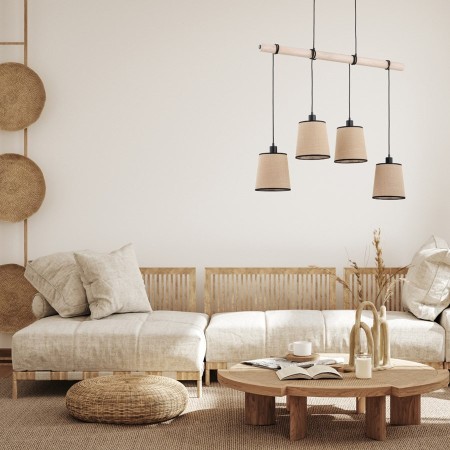 LAMPA WISZĄCA ALFA REJA DREWNIANA 4xE27