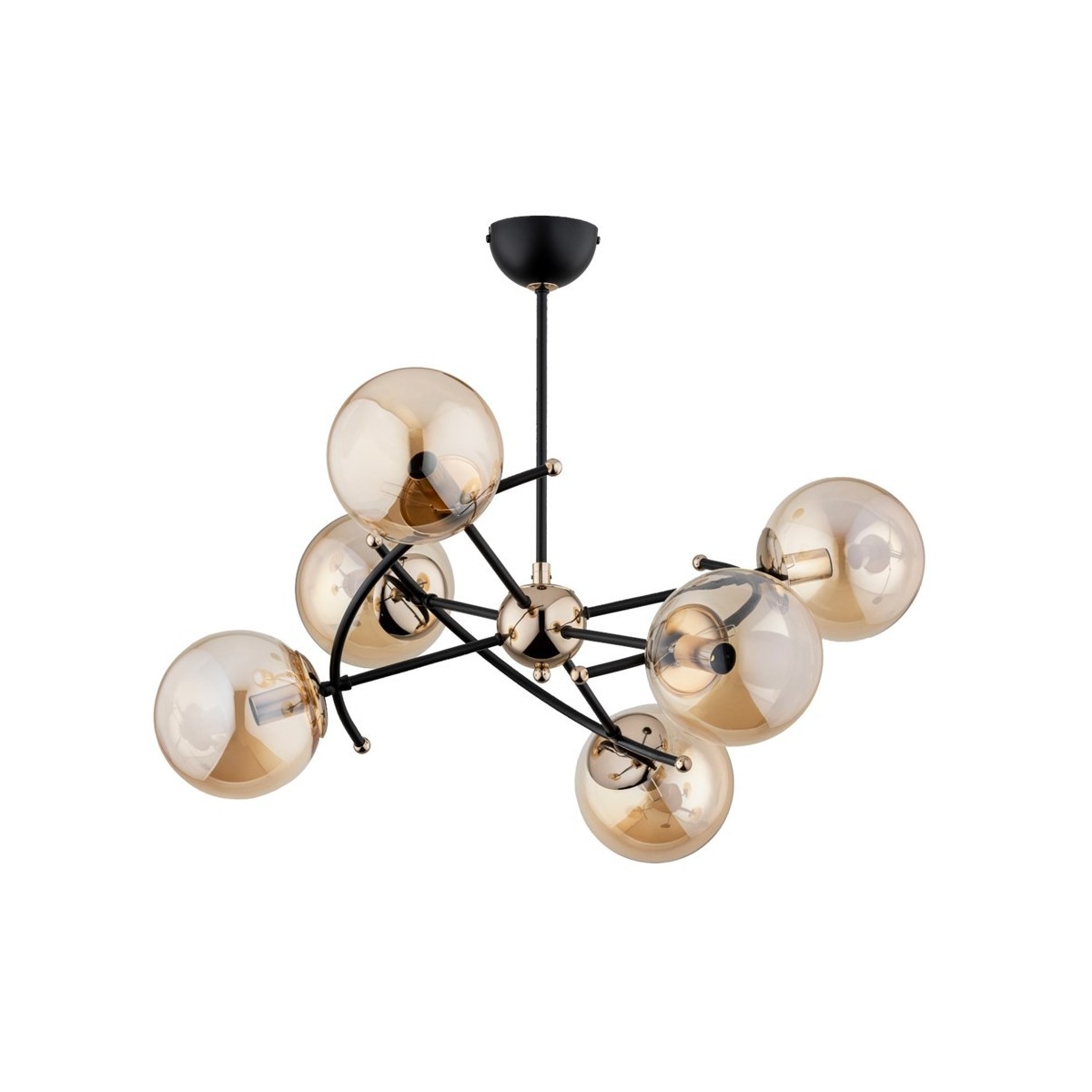 LAMPA SUFITOWA ALFA KOSMITO MIX CZARNO-ZŁOTA 6xE14