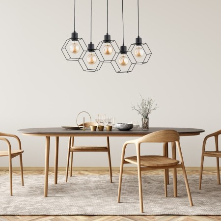 LAMPA WISZĄCA ALFA KOMBI CZARNA 5xE27