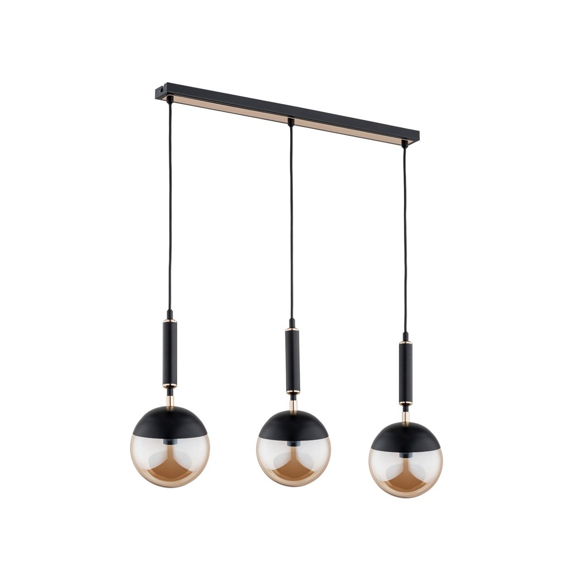 LAMPA WISZĄCA ALFA MARAKAS CZARNO-ZŁOTA 3xE14