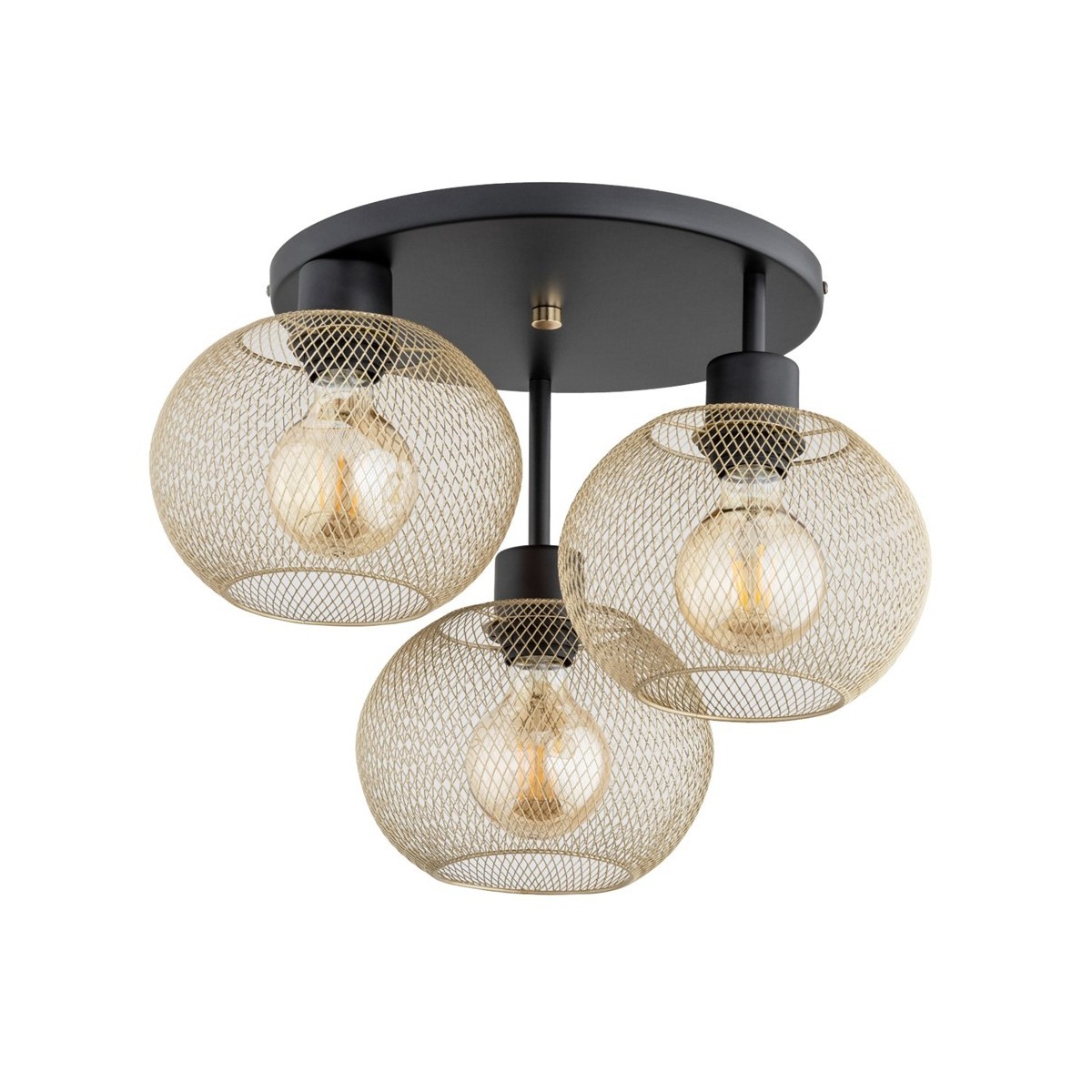 LAMPA SUFITOWA ALFA KERSO MIX CZARNY I CHROM 3xE27