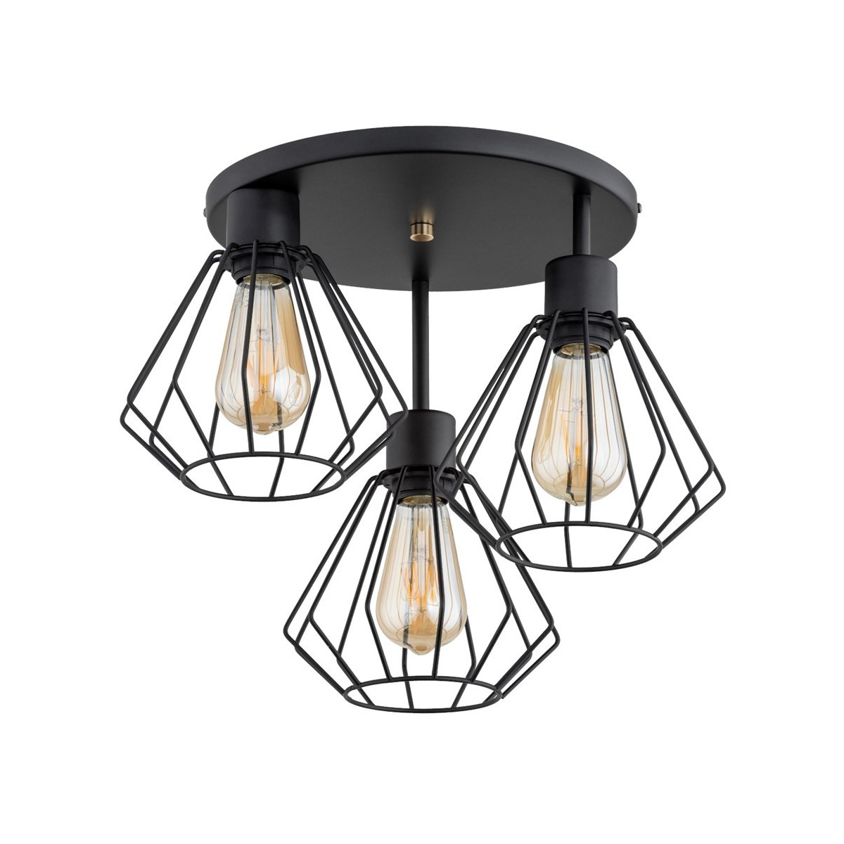 LAMPA SUFITOWA ALFA TUET MIX CZARNY 3xE27