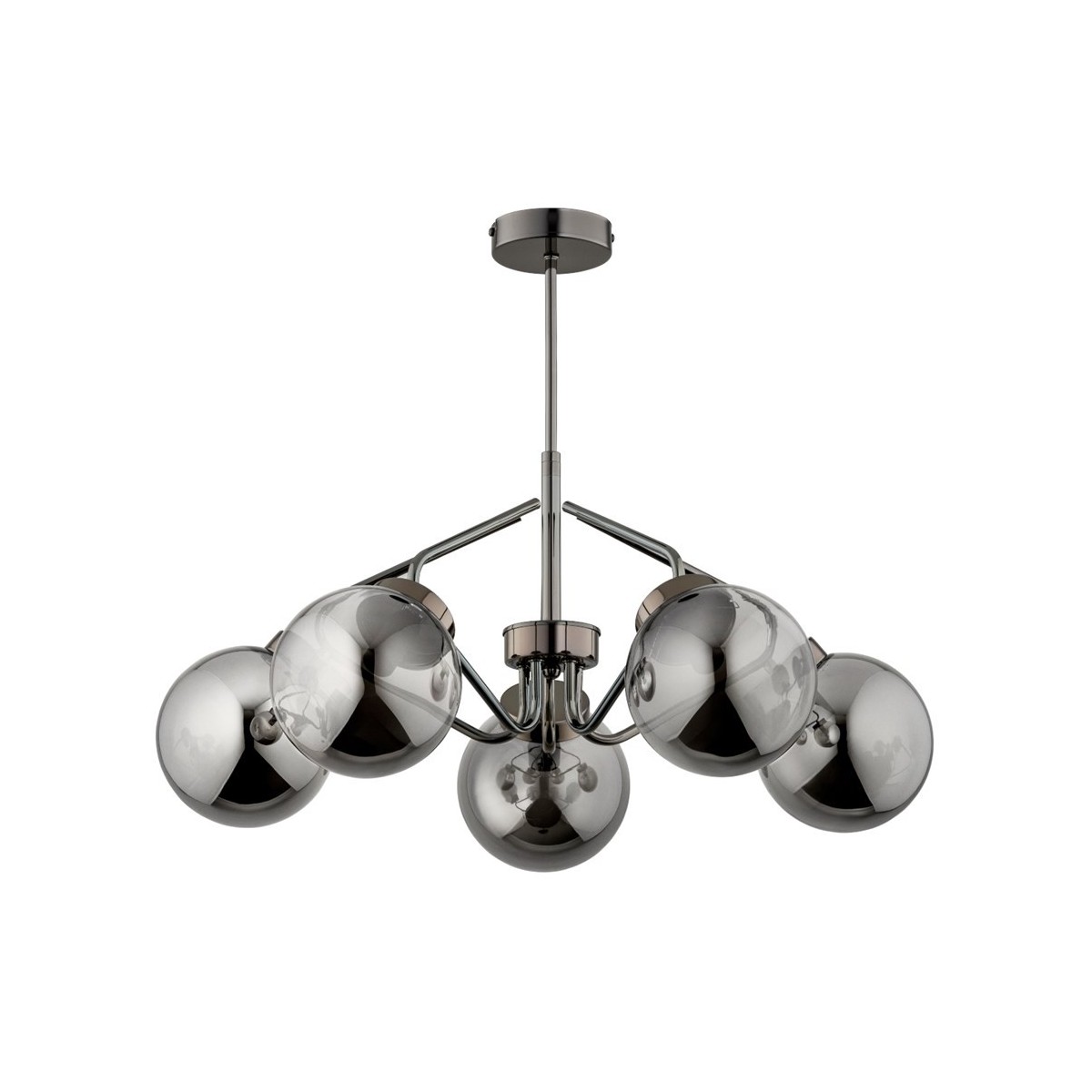 LAMPA SUFITOWA ALFA BARSUM CZARNY CHROM 5xE14