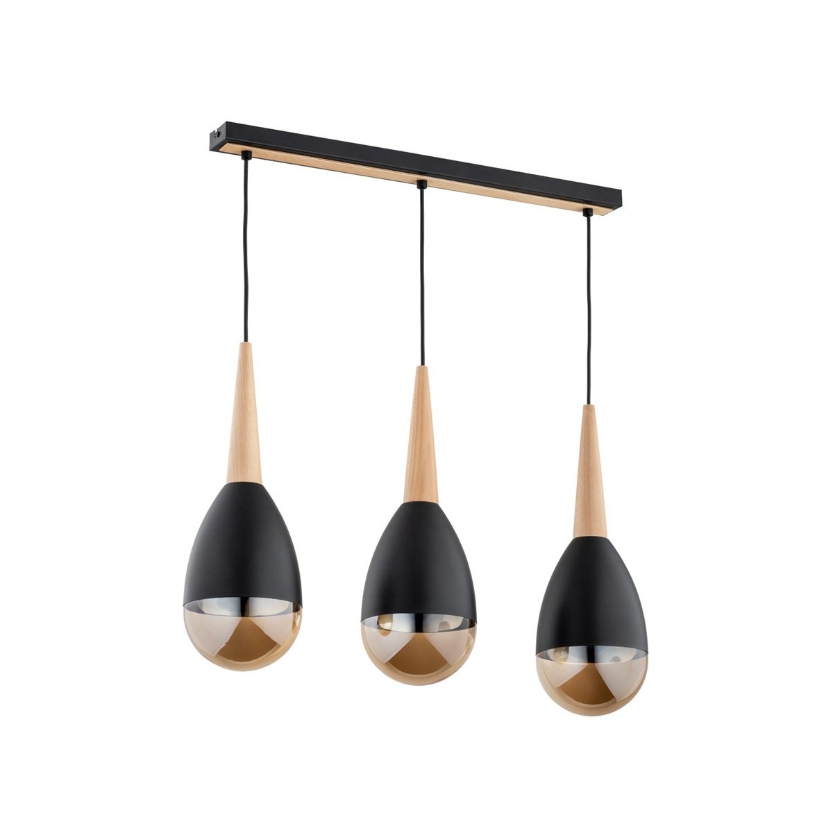 LAMPA WISZĄCA ALFA MASTER DREWNIANA 3xE14