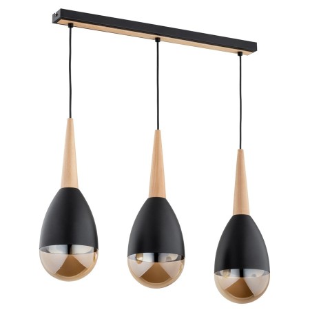 LAMPA WISZĄCA ALFA MASTER DREWNIANA 3xE14