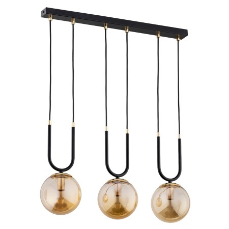 LAMPA WISZĄCA ALFA GEMMA MIX 150 CZARNO-ZŁOTA 3xE14