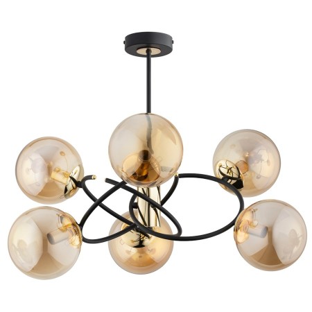 LAMPA SUFITOWA ALFA ORBITA MIX CZARNO-ZŁOTA 6xE14
