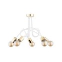 LAMPA SUFITOWA ALFA TANGO BIAŁO-ZŁOTA 5xE27