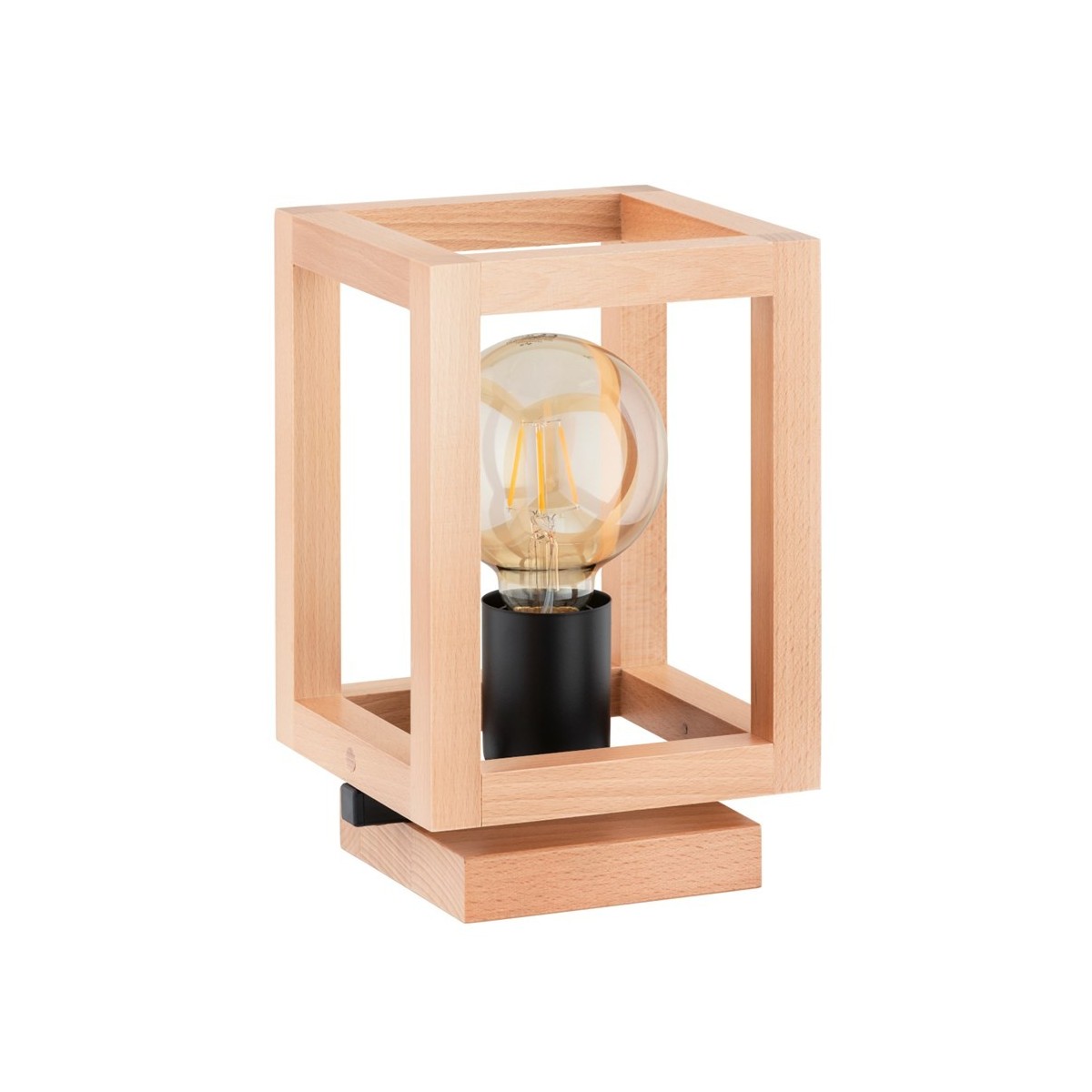 LAMPA STOŁOWA PAKO DREWNIANA 1xE27